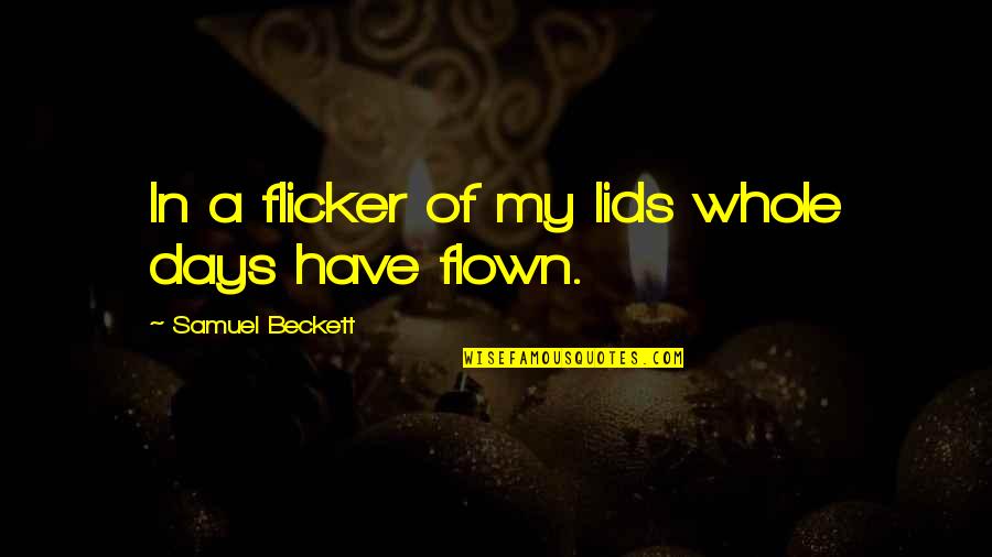 Small Infinity Quotes By Samuel Beckett: In a flicker of my lids whole days Small Infinity Quotes By Samuel Beckett: In a flicker of my lids whole days