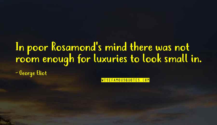 Small Mind Quotes By George Eliot: In poor Rosamond's mind there was not room