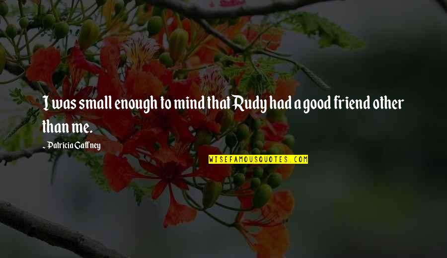 Small Mind Quotes By Patricia Gaffney: I was small enough to mind that Rudy Small Mind Quotes By Patricia Gaffney: I was small enough to mind that Rudy