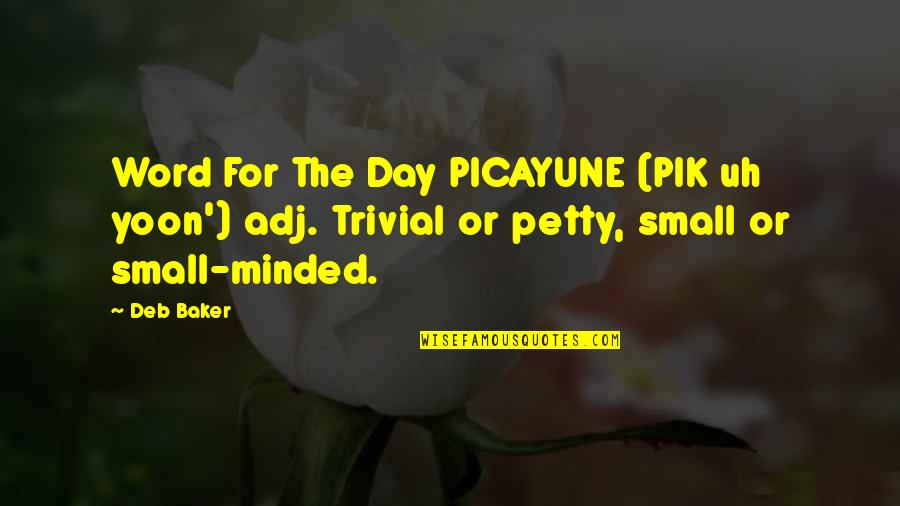 Small Minded Quotes By Deb Baker: Word For The Day PICAYUNE (PIK uh yoon')