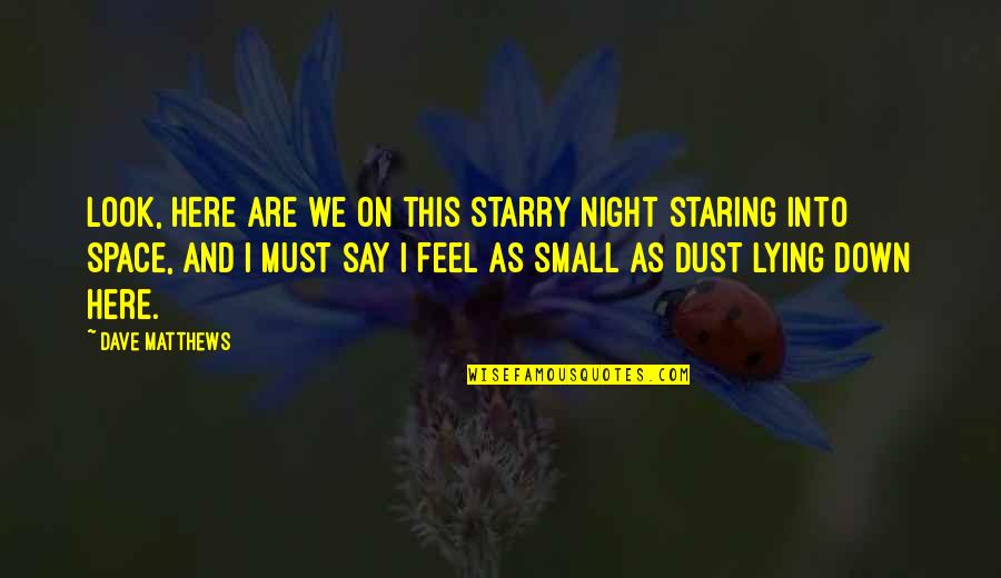 Small Night Quotes By Dave Matthews: Look, here are we on this starry night