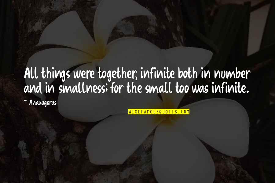 Small Numbers Quotes By Anaxagoras: All things were together, infinite both in number