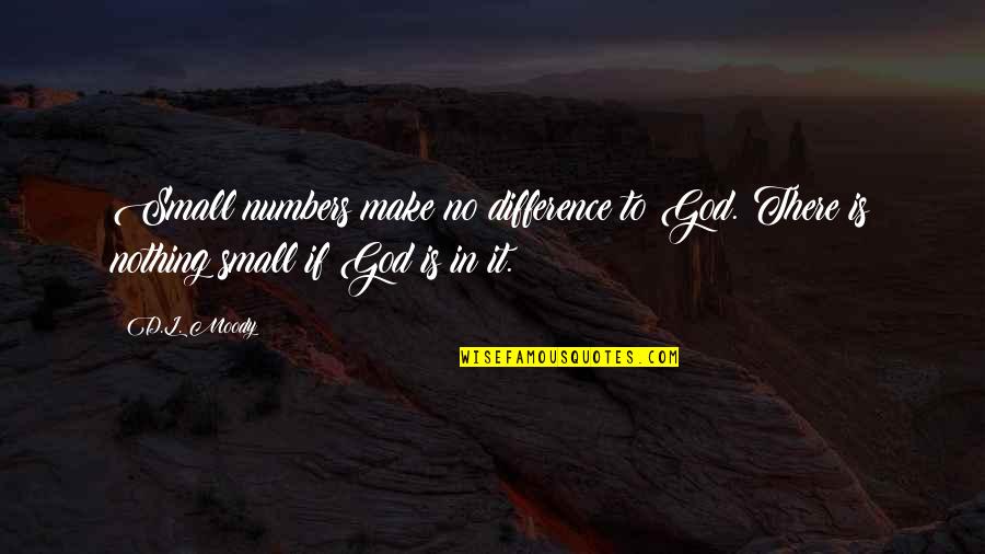 Small Numbers Quotes By D.L. Moody: Small numbers make no difference to God. There