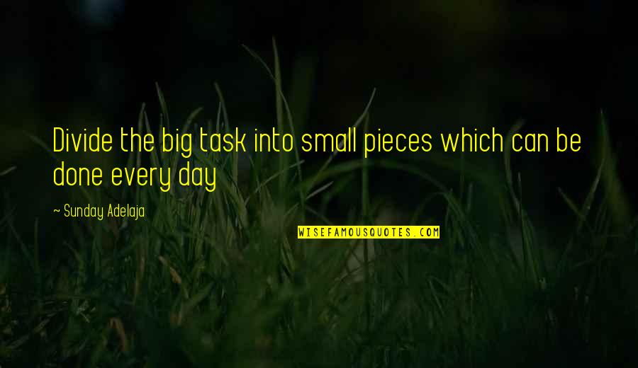 Small Pieces Quotes By Sunday Adelaja: Divide the big task into small pieces which
