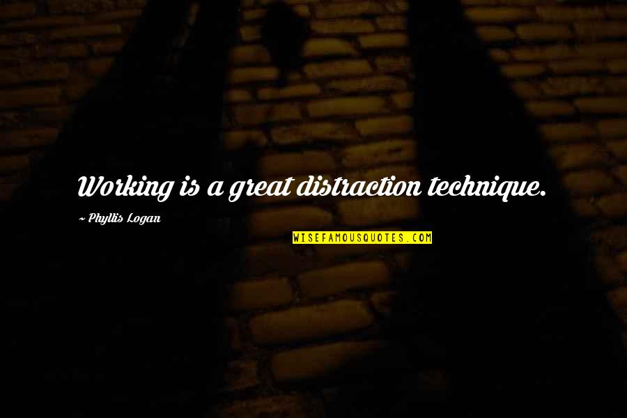 Small Red Love Quotes By Phyllis Logan: Working is a great distraction technique.