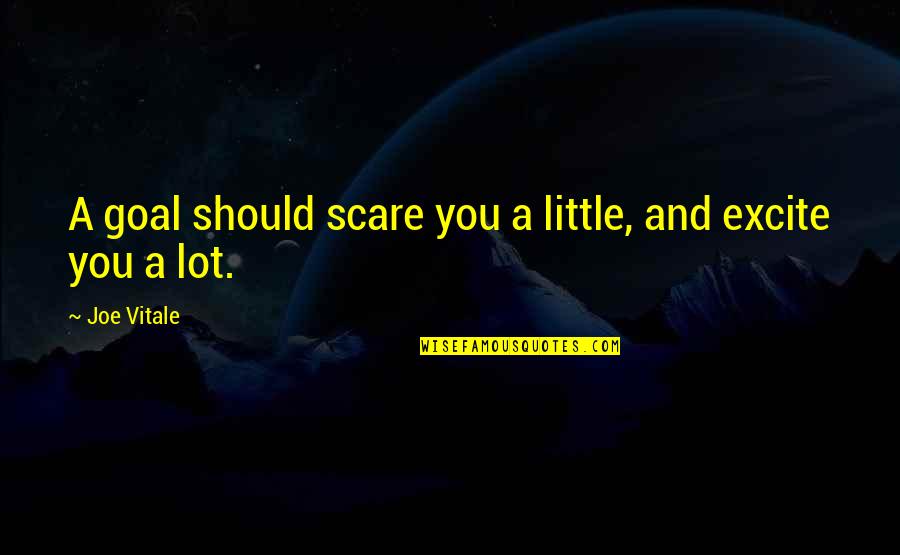 Small Rooms Quotes By Joe Vitale: A goal should scare you a little, and