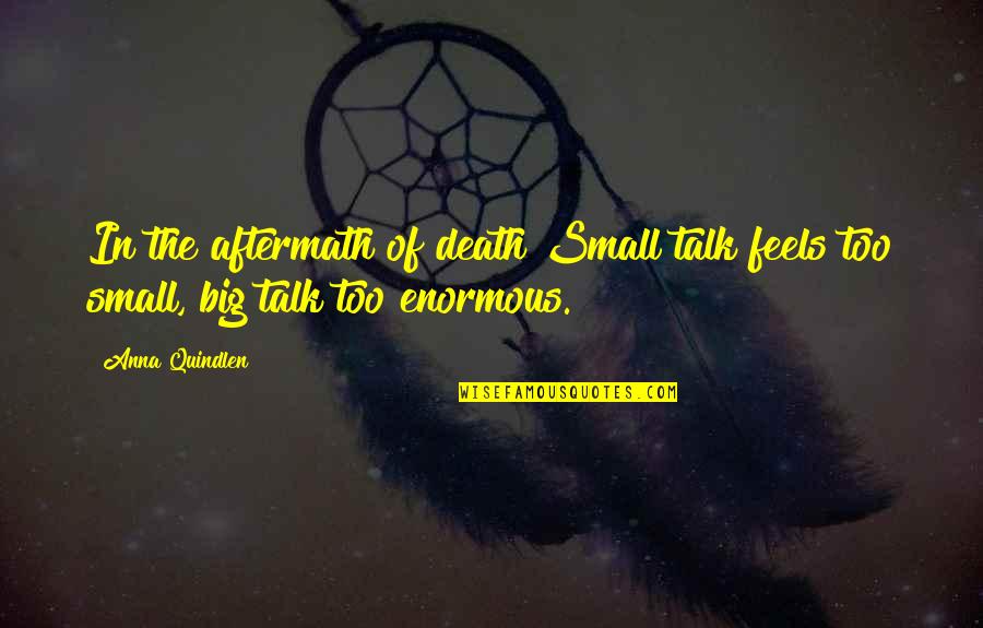 Small Talk Quotes By Anna Quindlen: In the aftermath of death Small talk feels
