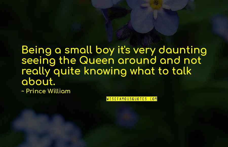 Small Talk Quotes By Prince William: Being a small boy it's very daunting seeing