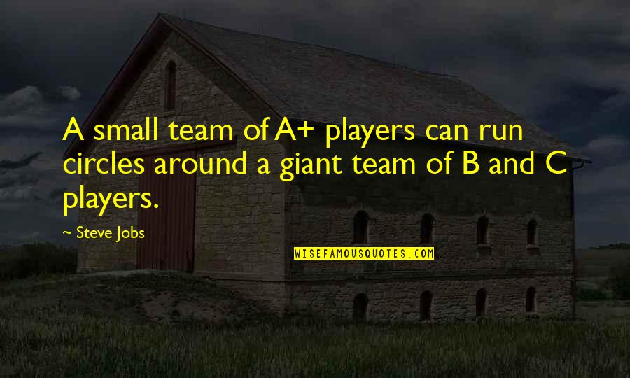 Small Team Quotes By Steve Jobs: A small team of A+ players can run