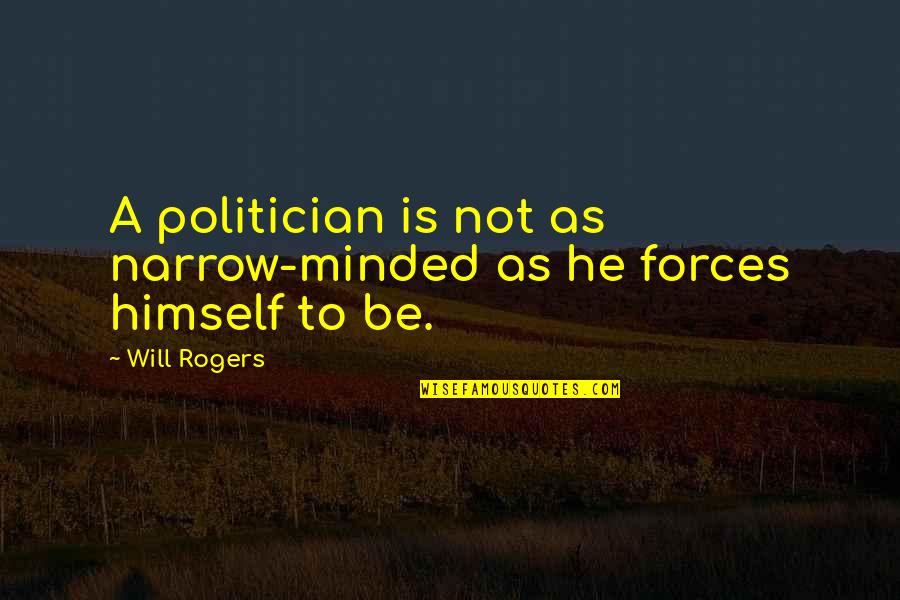 Small Teams Quotes By Will Rogers: A politician is not as narrow-minded as he