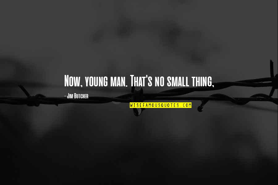 Small Things Being Big Quotes By Jim Butcher: Now, young man. That's no small thing,