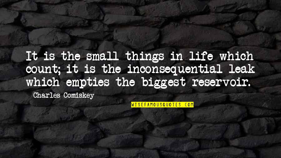 Small Things Count Quotes By Charles Comiskey: It is the small things in life which