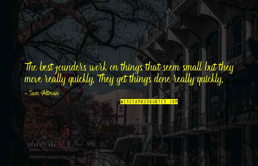 Small Things Quotes By Sam Altman: The best founders work on things that seem