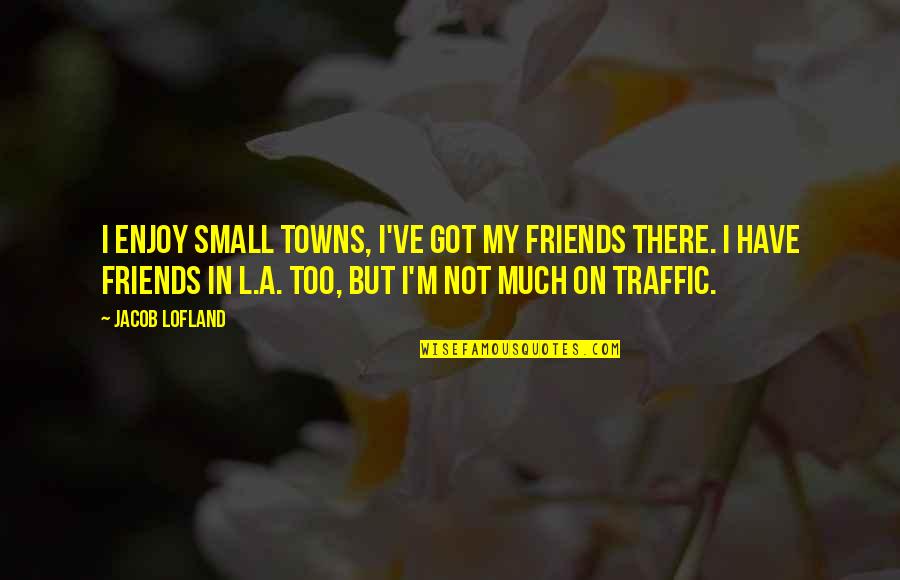 Small Towns Quotes By Jacob Lofland: I enjoy small towns, I've got my friends