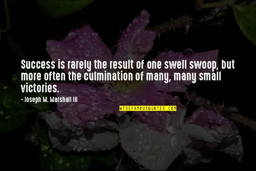Small Victory Quotes By Joseph M. Marshall III: Success is rarely the result of one swell