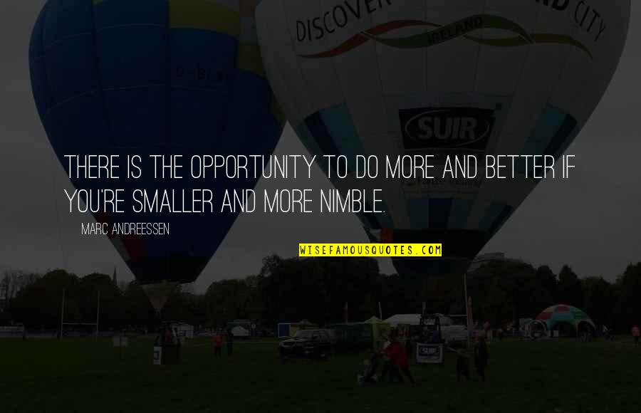 Smaller Is Better Quotes By Marc Andreessen: There is the opportunity to do more and
