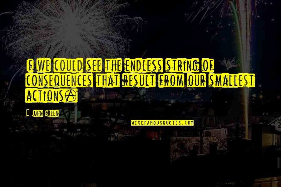 Smallest Quotes By John Green: If we could see the endless string of
