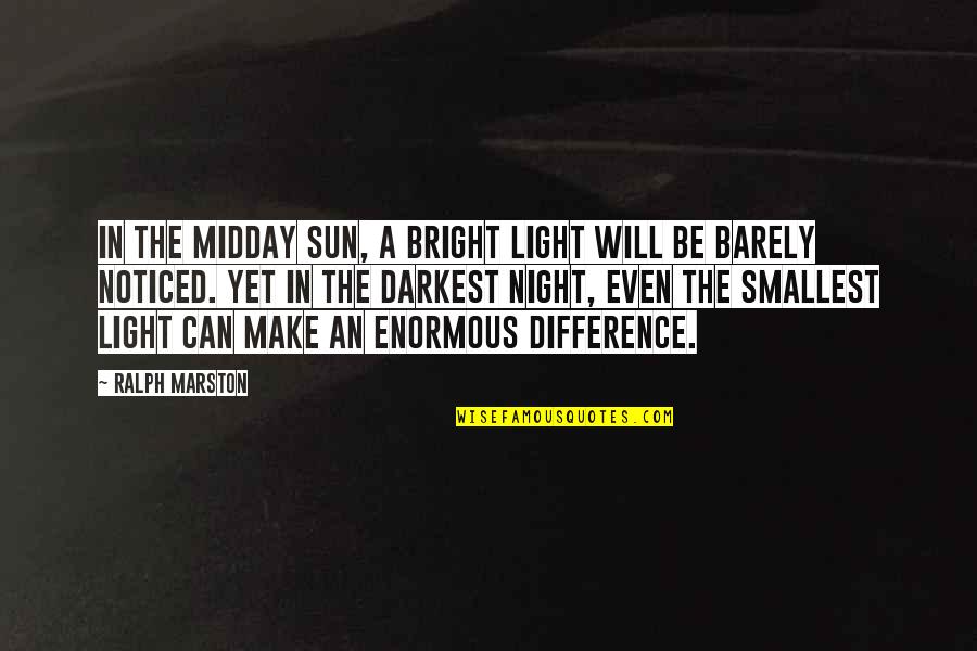 Smallest Quotes By Ralph Marston: In the midday sun, a bright light will