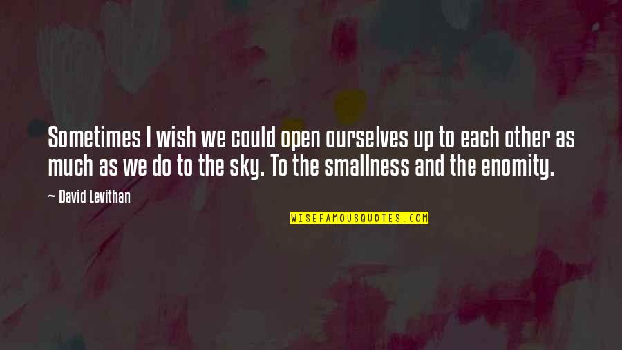 Smallness Quotes By David Levithan: Sometimes I wish we could open ourselves up