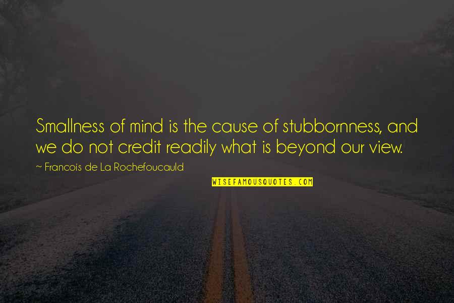 Smallness Quotes By Francois De La Rochefoucauld: Smallness of mind is the cause of stubbornness,