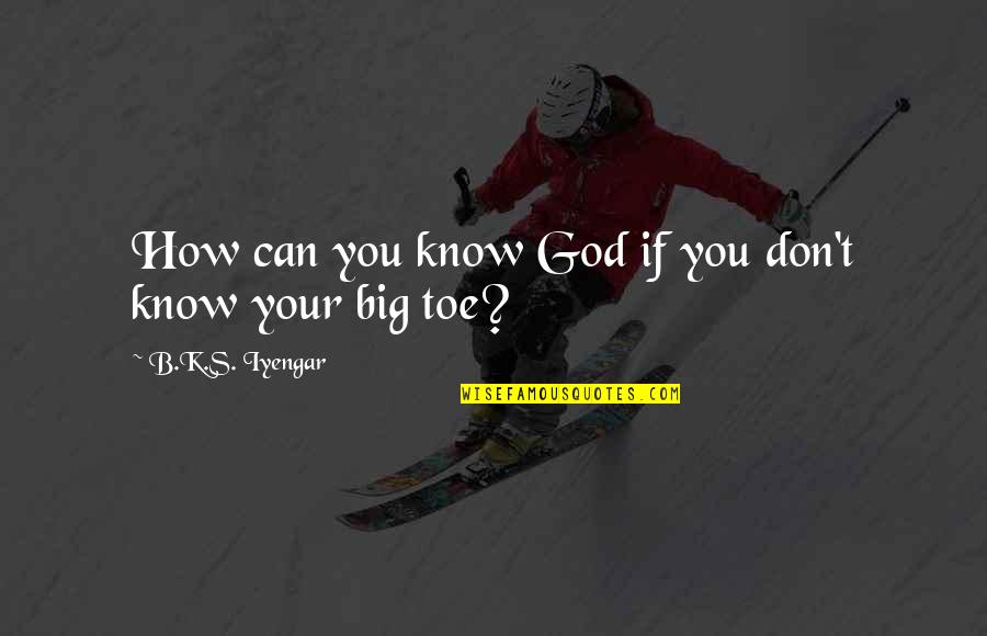 Smaltz Sign Quotes By B.K.S. Iyengar: How can you know God if you don't