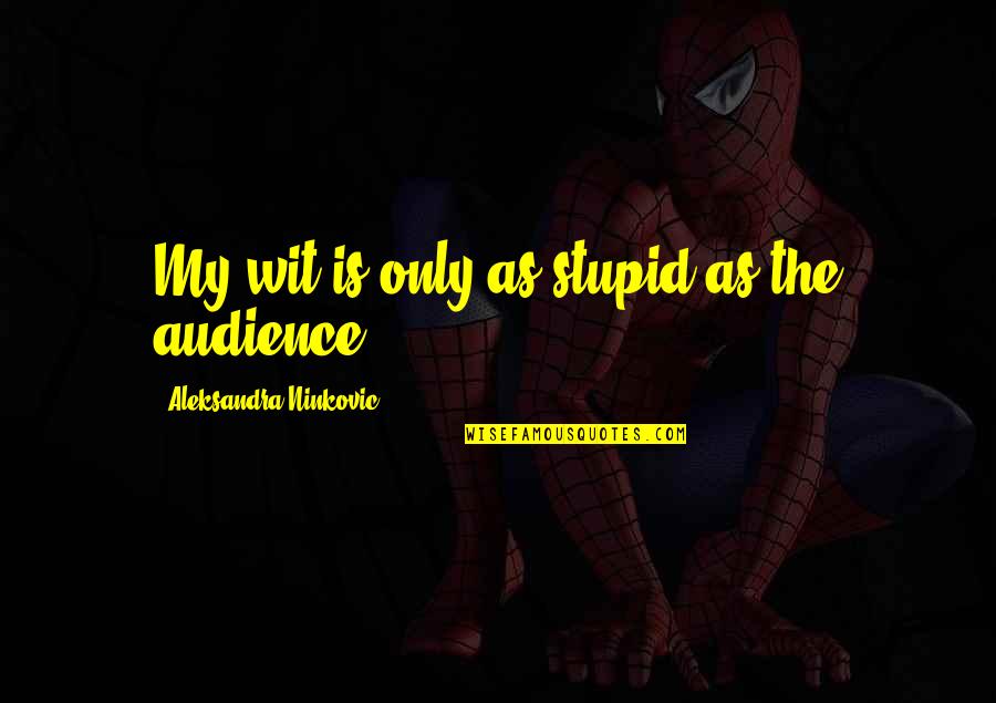 Smart As Quotes By Aleksandra Ninkovic: My wit is only as stupid as the