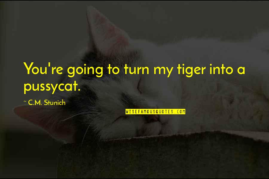Smart Dressed Quotes By C.M. Stunich: You're going to turn my tiger into a