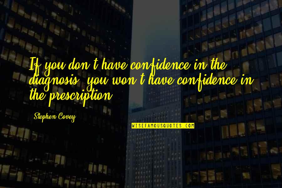 Smart Good Night Quotes By Stephen Covey: If you don't have confidence in the diagnosis,