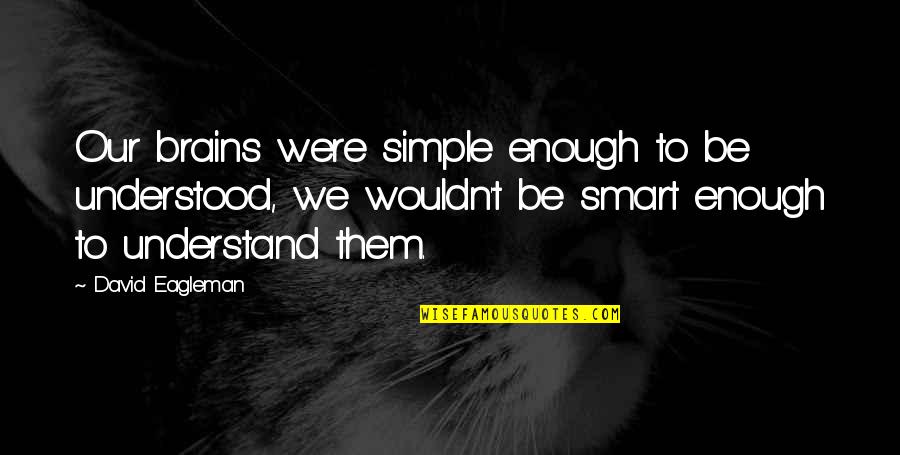 Smart Simple Quotes By David Eagleman: Our brains were simple enough to be understood,