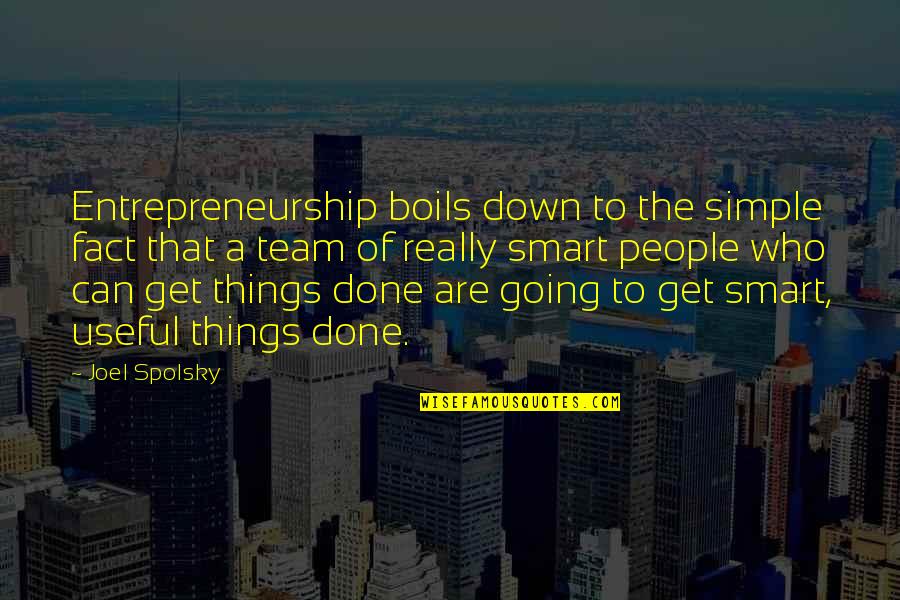 Smart Simple Quotes By Joel Spolsky: Entrepreneurship boils down to the simple fact that