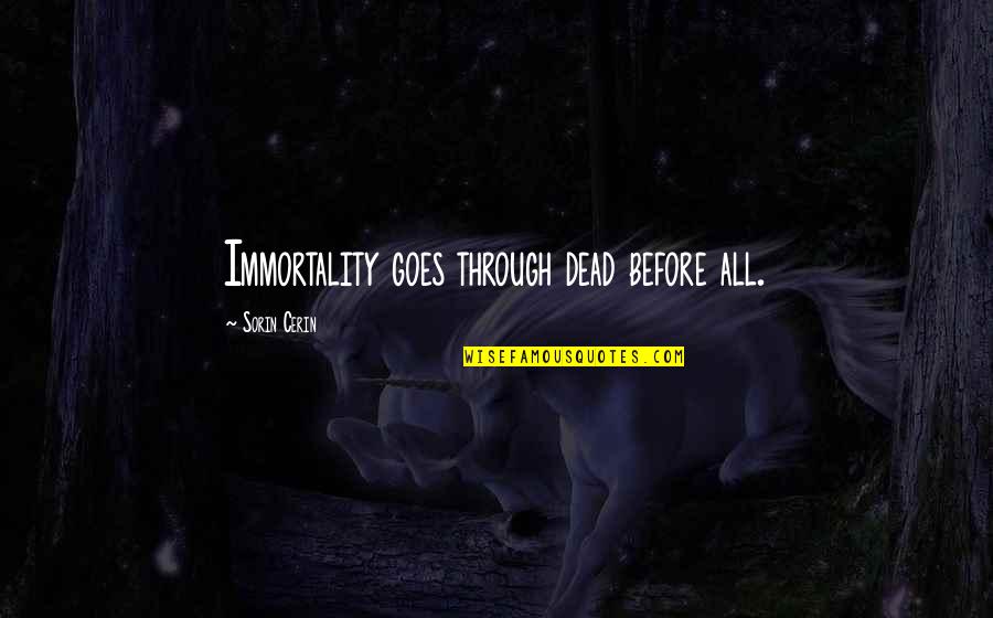 Smash Bros Melee Roy Quotes By Sorin Cerin: Immortality goes through dead before all. Smash Bros Melee Roy Quotes By Sorin Cerin: Immortality goes through dead before all.