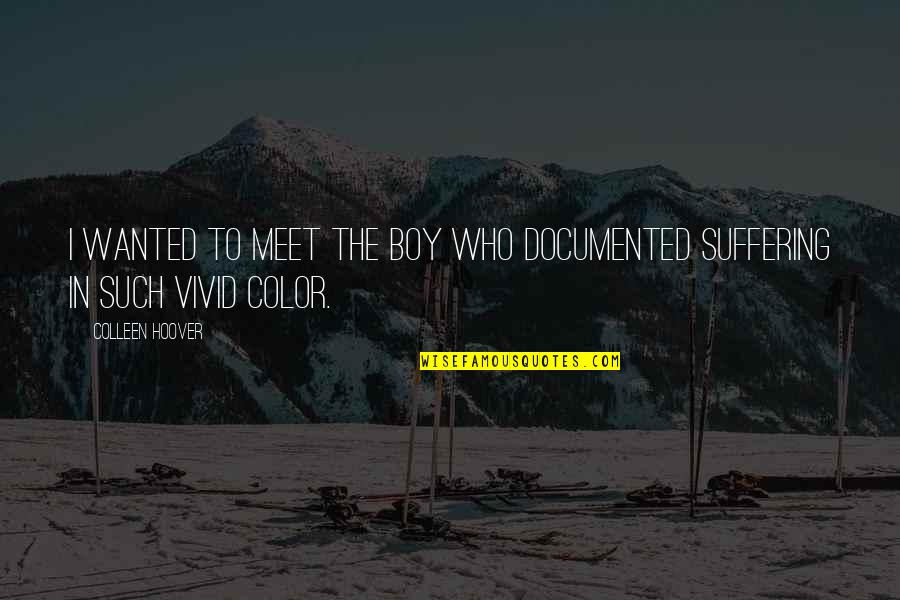 Smashing Pumpkins Song Quotes By Colleen Hoover: I wanted to meet the boy who documented