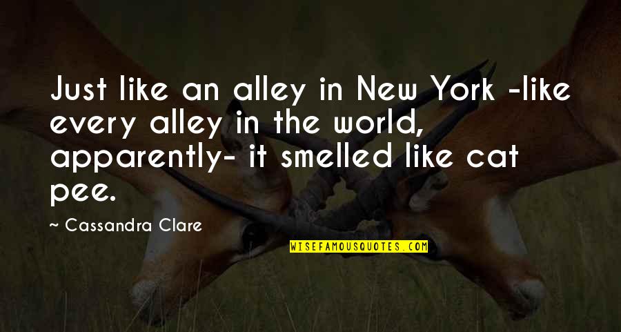 Smelled Quotes By Cassandra Clare: Just like an alley in New York -like