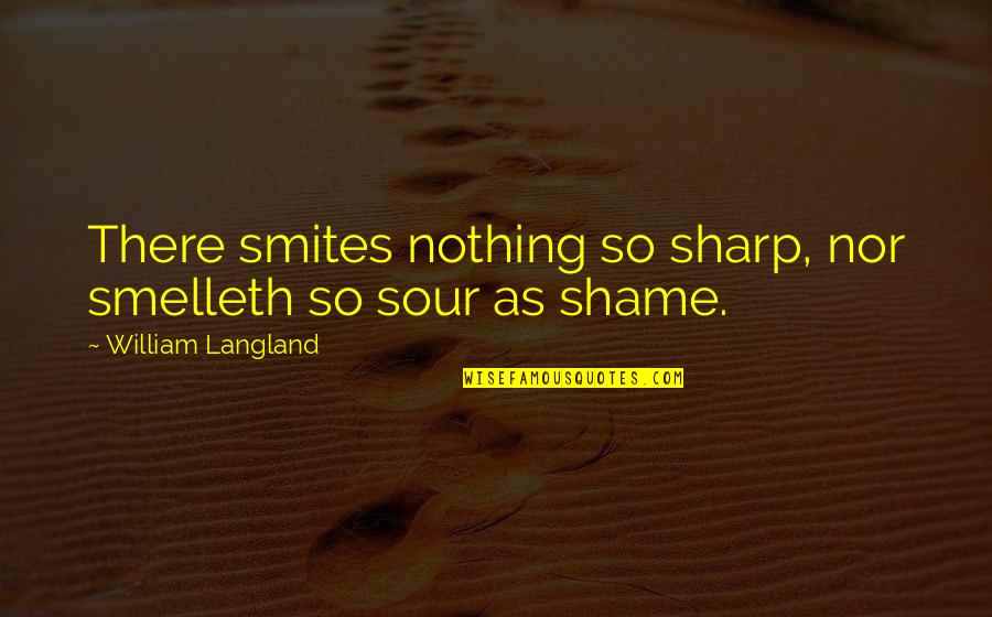 Smelleth Quotes By William Langland: There smites nothing so sharp, nor smelleth so