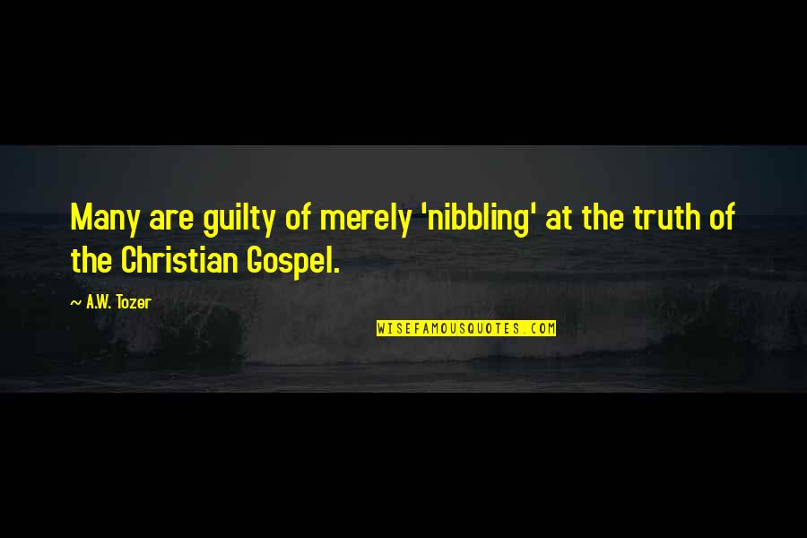 Smelted Material Crossword Quotes By A.W. Tozer: Many are guilty of merely 'nibbling' at the