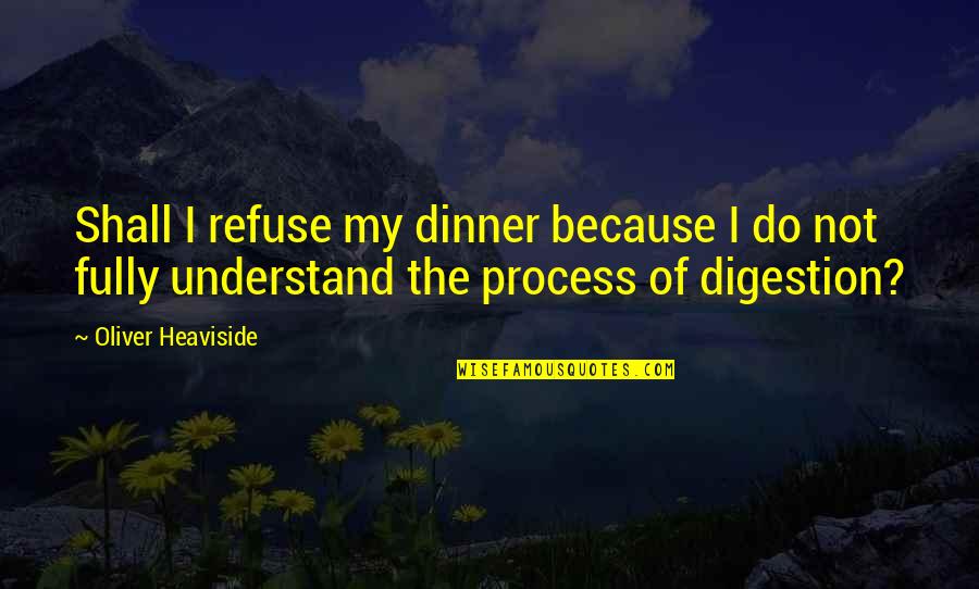 Smelting Gold Quotes By Oliver Heaviside: Shall I refuse my dinner because I do Smelting Gold Quotes By Oliver Heaviside: Shall I refuse my dinner because I do