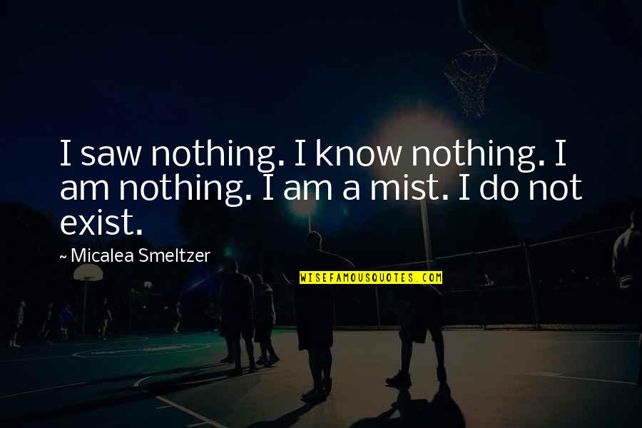 Smeltzer Quotes By Micalea Smeltzer: I saw nothing. I know nothing. I am Smeltzer Quotes By Micalea Smeltzer: I saw nothing. I know nothing. I am