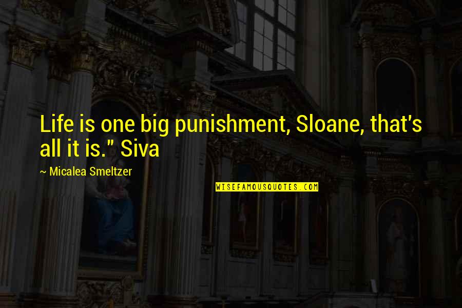 Smeltzer Quotes By Micalea Smeltzer: Life is one big punishment, Sloane, that's all Smeltzer Quotes By Micalea Smeltzer: Life is one big punishment, Sloane, that's all