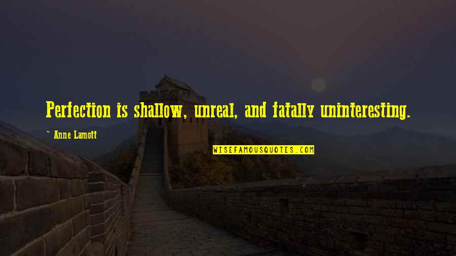 Smershbag Quotes By Anne Lamott: Perfection is shallow, unreal, and fatally uninteresting.