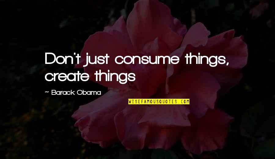 Smidge Quotes By Barack Obama: Don't just consume things, create things