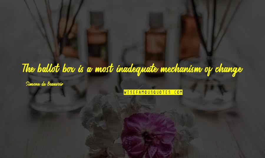 Smigiel Na Quotes By Simone De Beauvoir: The ballot box is a most inadequate mechanism Smigiel Na Quotes By Simone De Beauvoir: The ballot box is a most inadequate mechanism