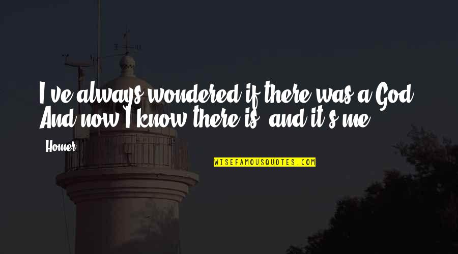 Smile And Greet Quotes By Homer: I've always wondered if there was a God.