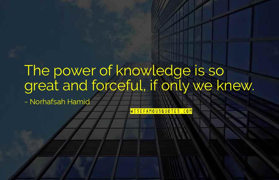 Smile Dan Terjemahannya Quotes By Norhafsah Hamid: The power of knowledge is so great and
