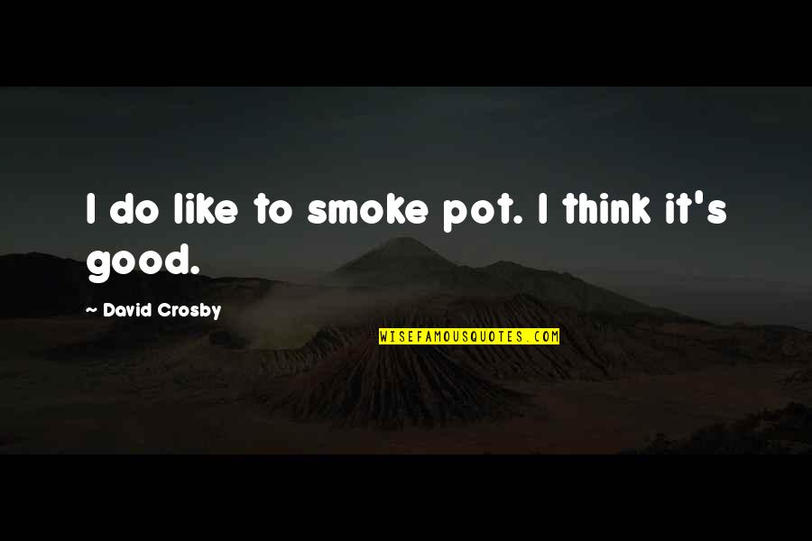 Smile In Marathi Quotes By David Crosby: I do like to smoke pot. I think
