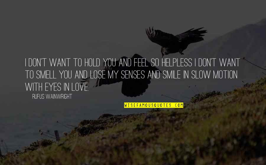 Smile In My Eyes Quotes By Rufus Wainwright: I don't want to hold you and feel