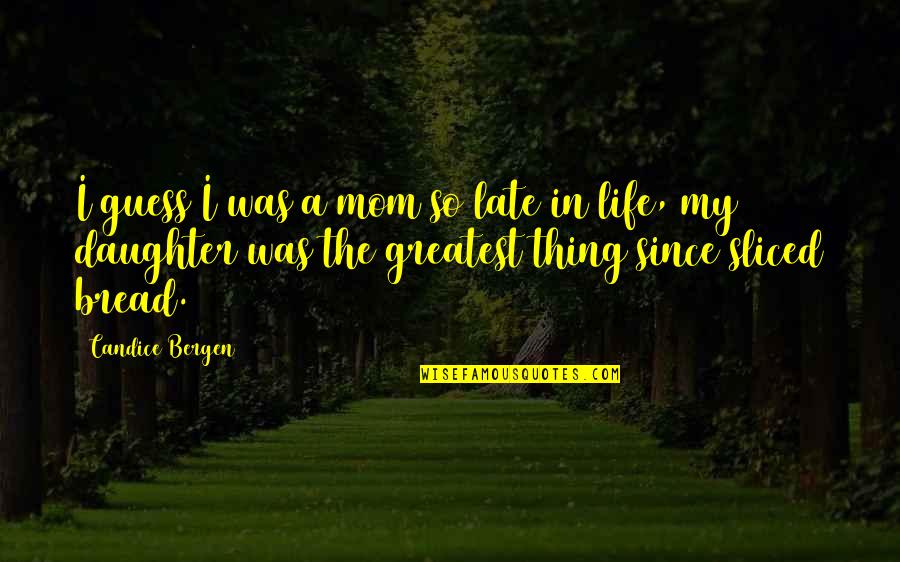 Smile In Spite Of Quotes By Candice Bergen: I guess I was a mom so late