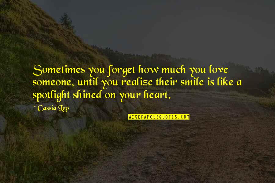 Smile Sometimes Quotes By Cassia Leo: Sometimes you forget how much you love someone,