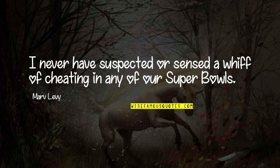 Smiley Quotes Quotes By Marv Levy: I never have suspected or sensed a whiff