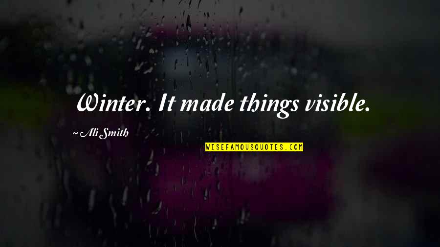 Smillie Quotes By Ali Smith: Winter. It made things visible.