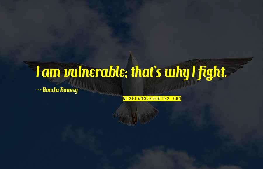 Smje Taj Po Ega Quotes By Ronda Rousey: I am vulnerable; that's why I fight.